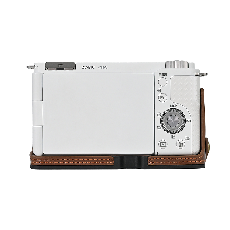 オイルスキンカメラバッグ PUレザーケース ハーフボディベー - Sony Camera Zv-E10 のレビューと価格